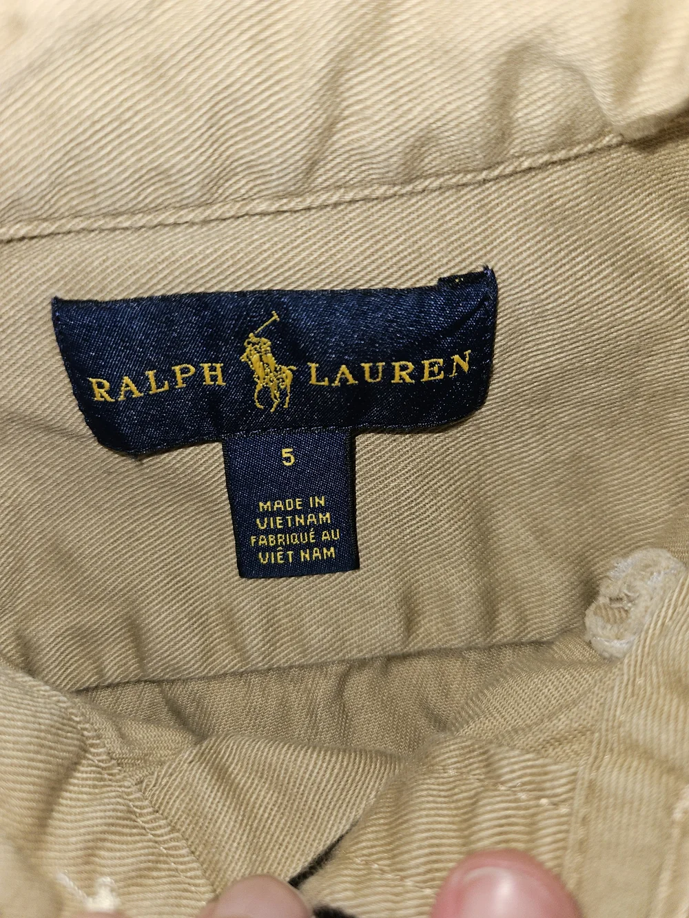 Ralph Lauren Tan Button-Front Shirt Dress with Striped Belt
